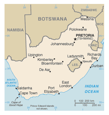 Map of South Africa. South Africa map.