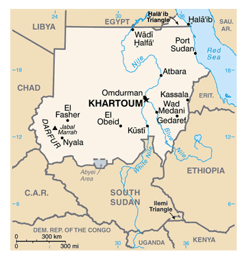 Map of Sudan. Sudan map.