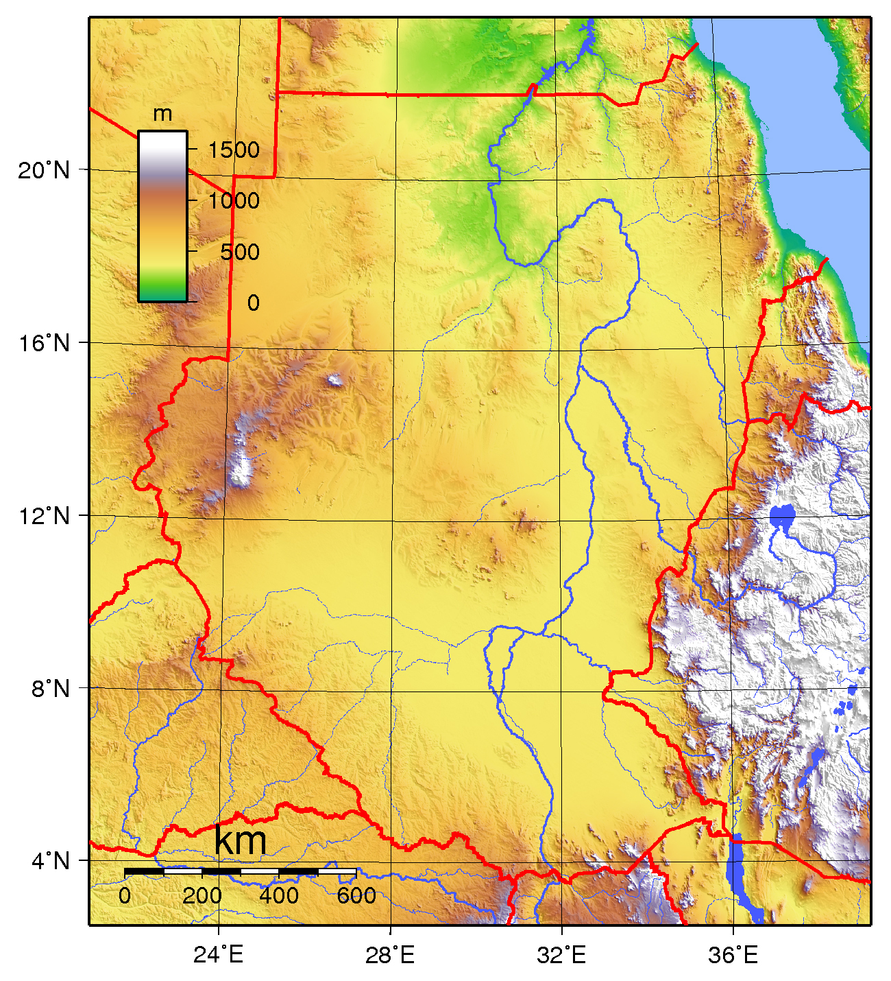 Physical Map Of Sudan Sudan Physical Map Vidiani Maps Of All Physical Map Of Sudan Sudan Physical Map Vidiani Maps Of All