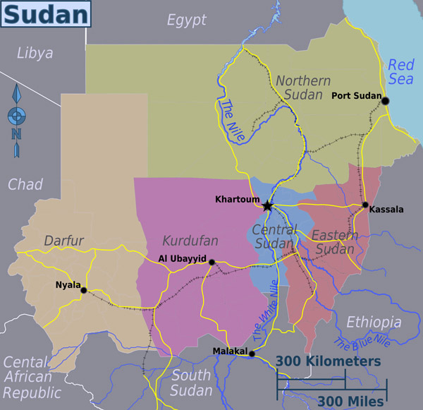 Sudan detailed provinces map. Detailed provinces map of Sudan.