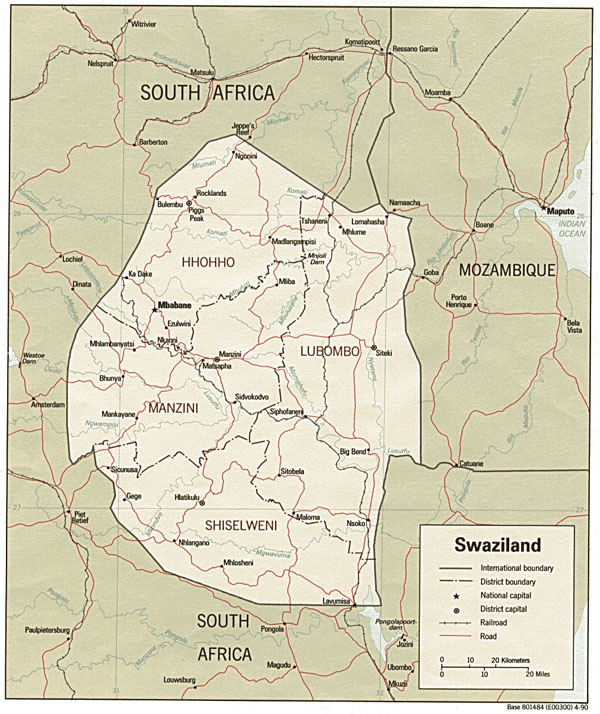 Detailed political and administrative map of Swaziland. Swaziland detailed political and administrative map. Detailed political and administrative map of Swaziland.