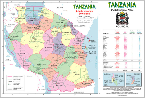Large detailed administrative map of Tanzania. Tanzania large detailed administrative map.