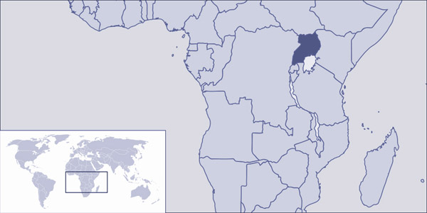 Uganda detailed location map. Detailed location map of Uganda.