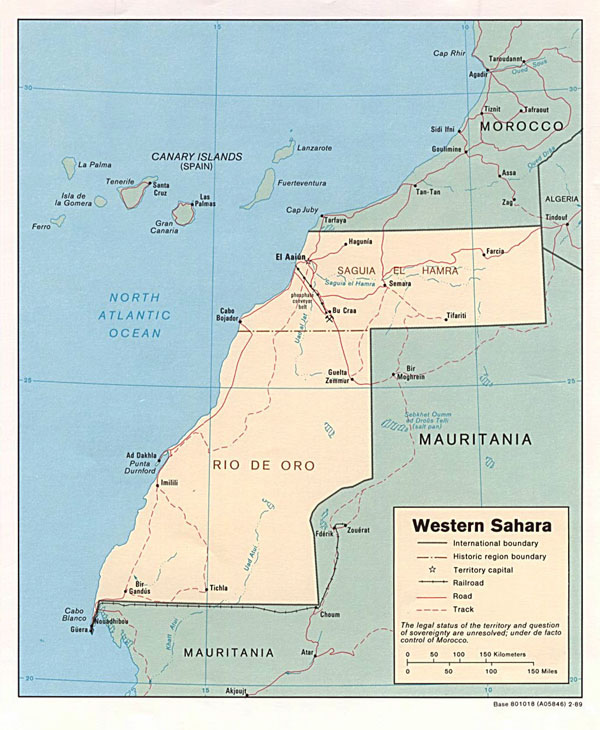 Political map of Western Sahara. Western Sahara political map.