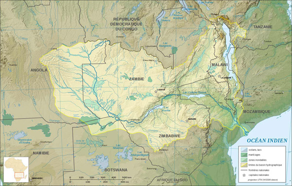 Detailed relief map of Zambia. Zambia detailed relief map.