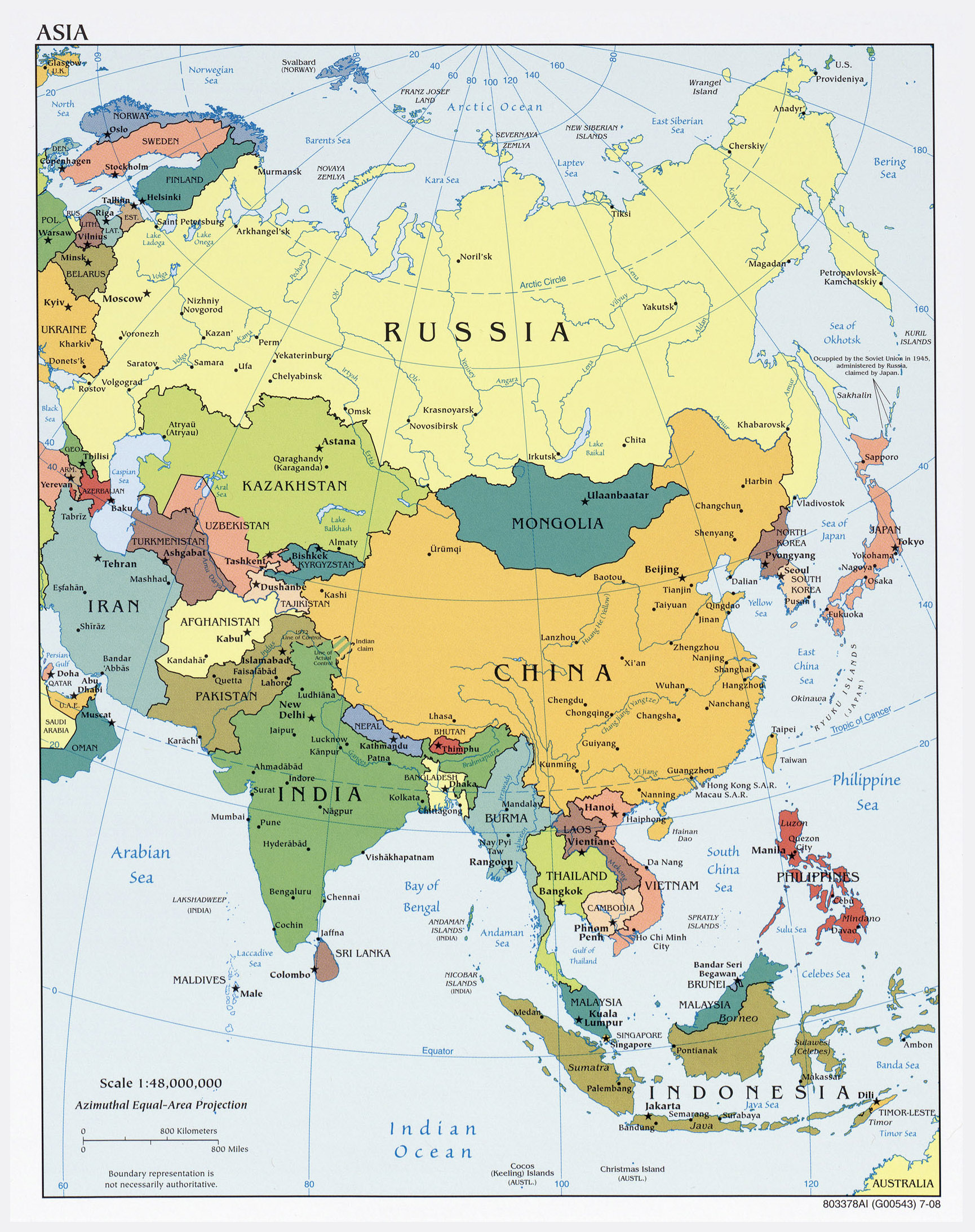 Asia Countries On A Map 