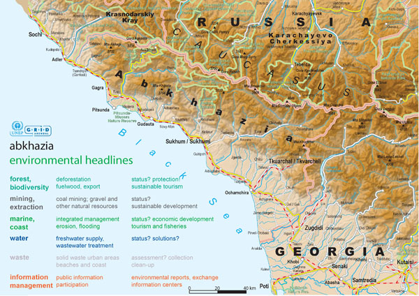 Detailed topographical and political map of Abkhazia. Abkhazia detailed topographical and political map. Detailed topographical and political map of Abkhazia.