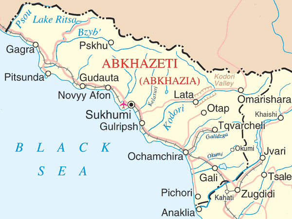 Road map of Abkhazia. Abkhazia road map. Road map of Abkhazia. Abkhazia road map.