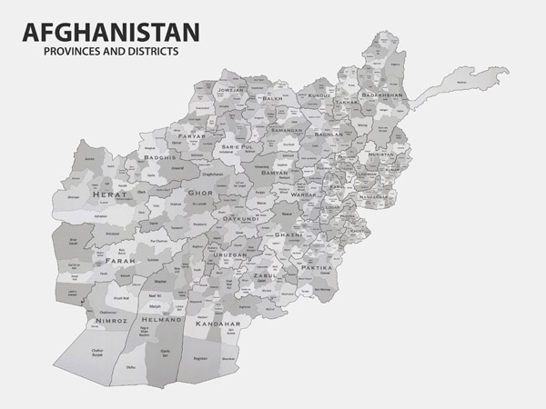 Province map of Afghanistan. Afghanistan province map.