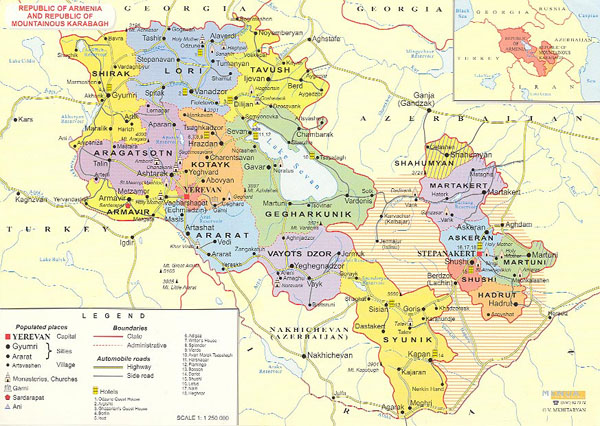 Detailed administrative map of Armenia. Armenia detailed administrative map.
