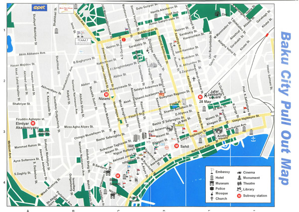 Baku city road map. Baku city road map.