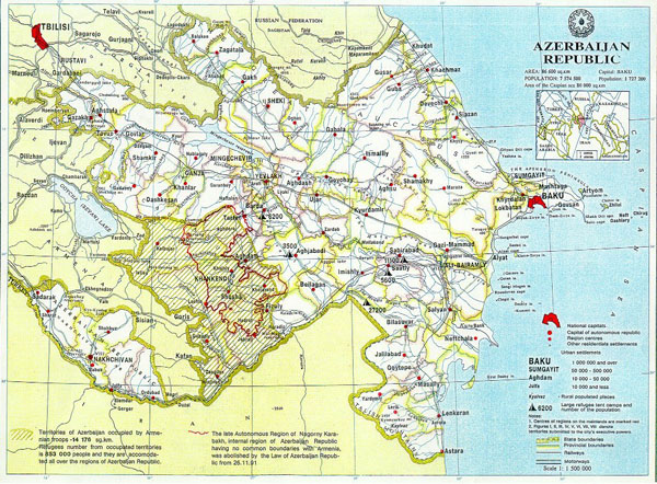 General map of Azerbaijan. Azerbaijan general map.