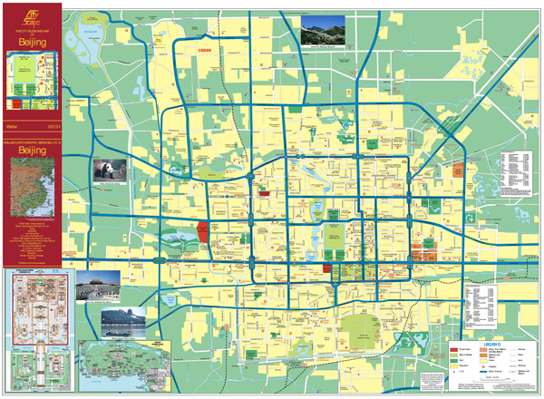 Large detailed road map of Beijing city.