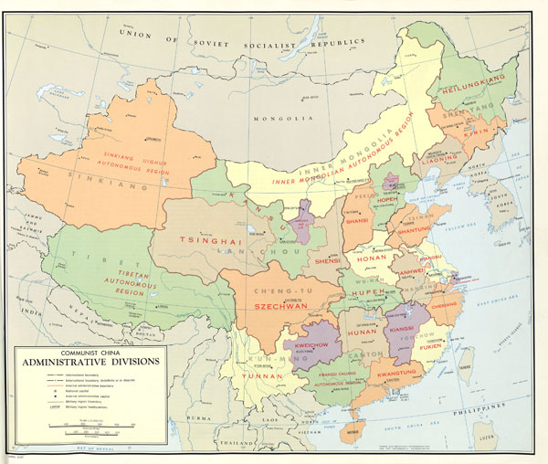 Large scale detailed administrative divisions map of China - 1967.