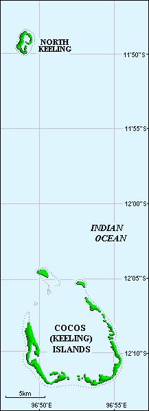 Detailed map of Cocos (Keeling) Islands. Cocos Keeling Islands detailed map.