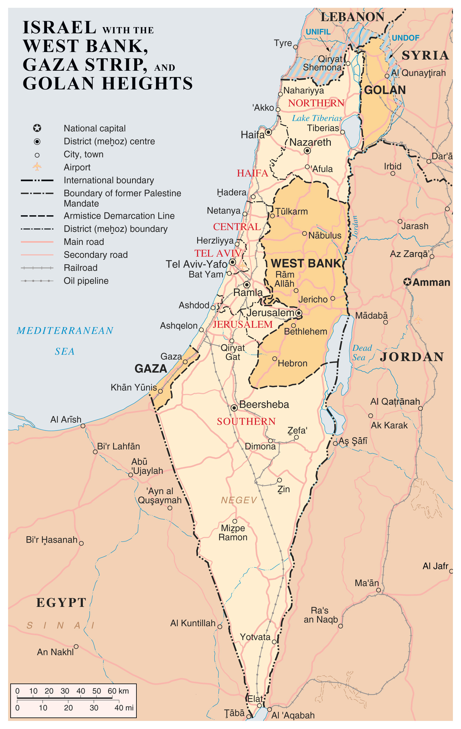 Large Detailed Map Of Israel With The West Bank Gaza Strip And Golgan Heights 