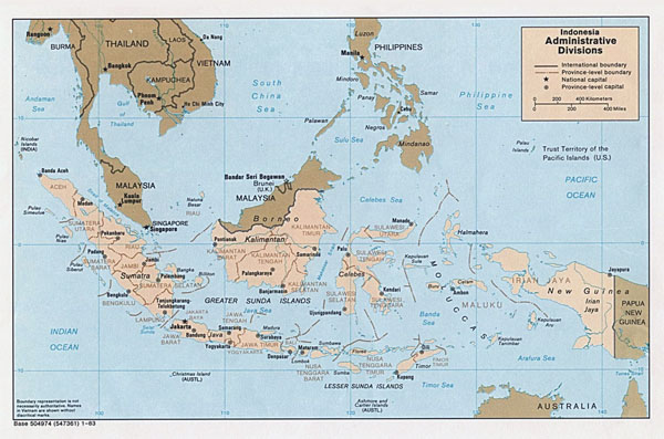 Administrative map of Indonesia. Indonesia administrative map.