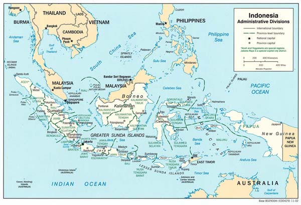 Large detailed administrative map of Indonesia.