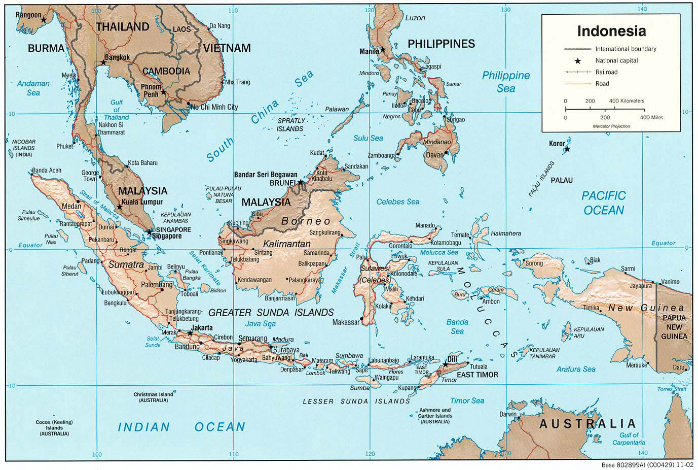 Large detailed political map of Indonesia. Indonesia large detailed