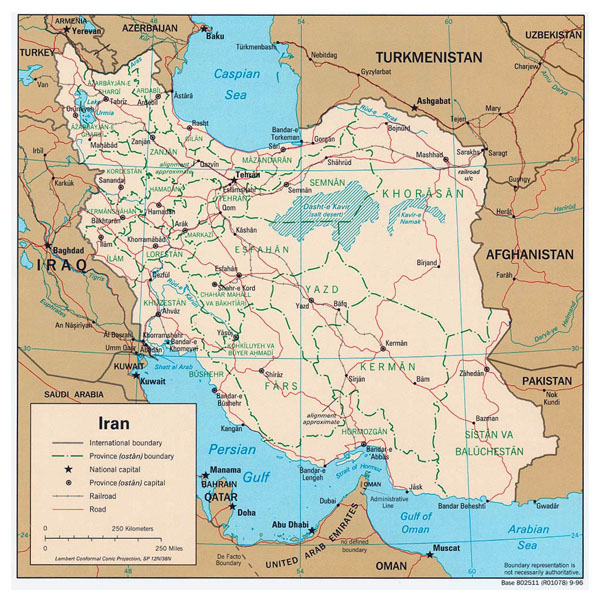 Detailed administrative map of Iran. Iran detailed administrative map.