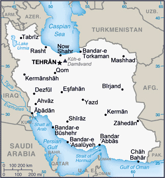 Small map of Iran. Iran small map.