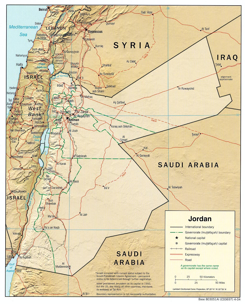 Detailed Administrative And Political Map Of Jordan 