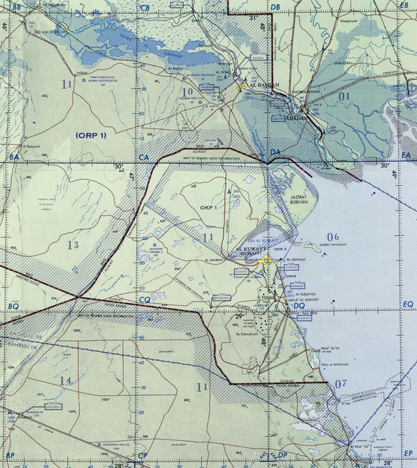 Topographical map of Kuwait. Kuwait topographical map.