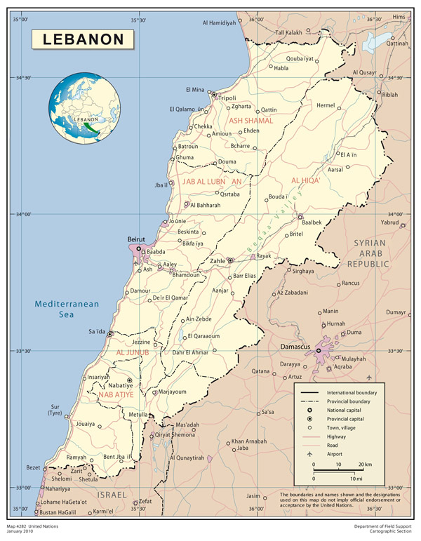 Large detailed map of Lebanon. Lebanon large detailed map.