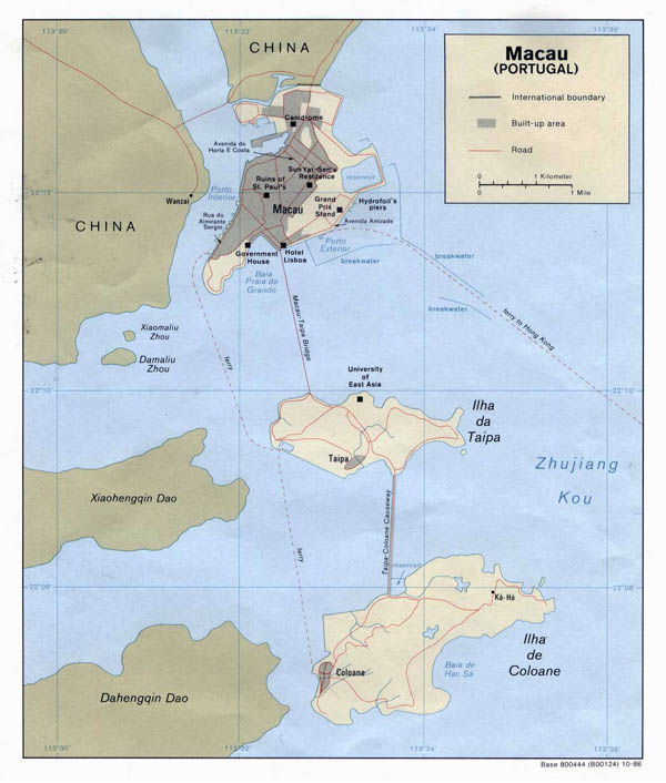 Detailed Macao political map. Macao detailed political map.