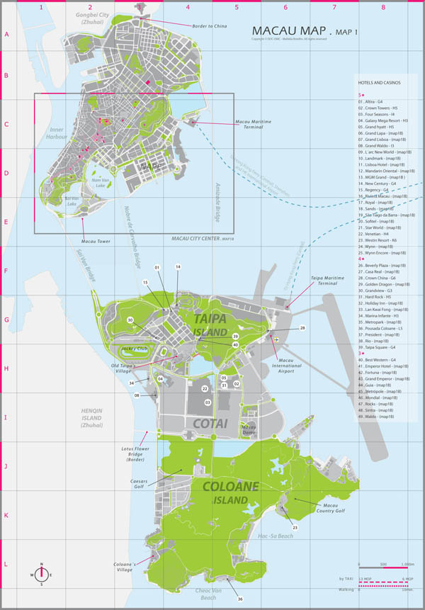 Large detailed administrative map of Macau.