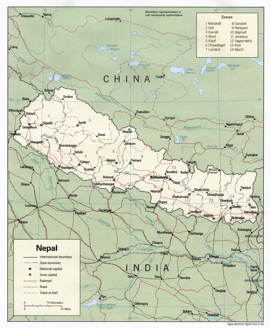 Detailed political and administrative map of Nepal. Nepal detailed