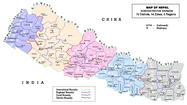 Full administrative map of Nepal.