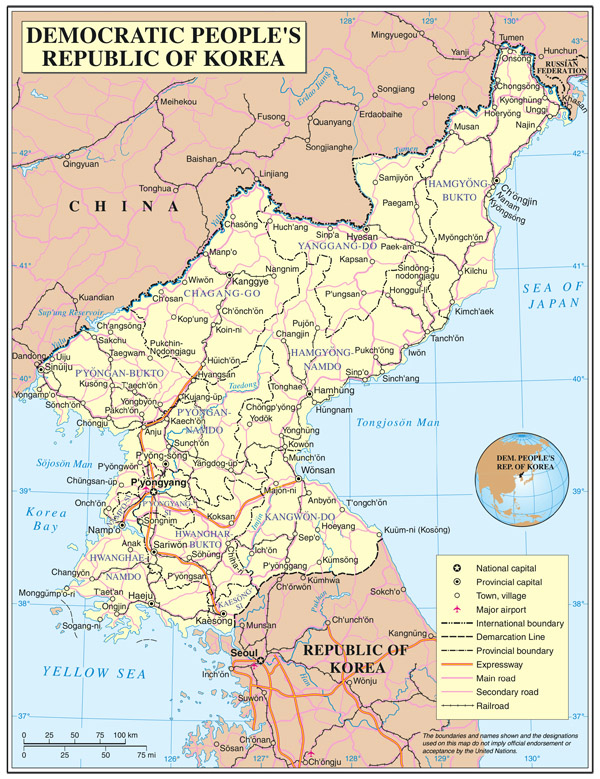 Detailed political and administrative map of North Korea. North Korea political and administrative map. Detailed political and administrative map of North Korea.
