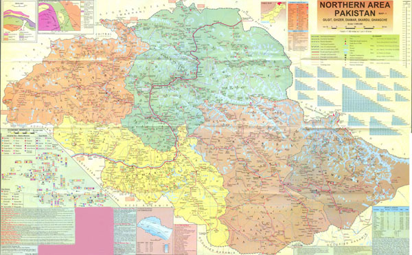 Detailed map of Northern areas of Pakistan. Northern areas of Pakistan detailed map.