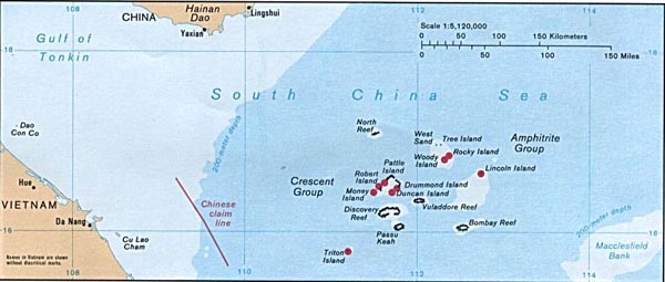 Detailed political map of Paracel Islands.