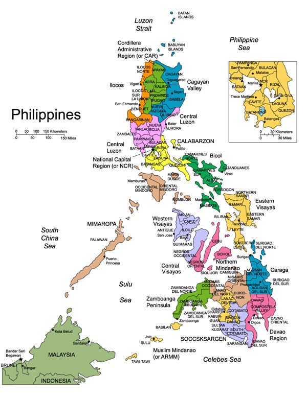 Detailed administrative map of Philippines.