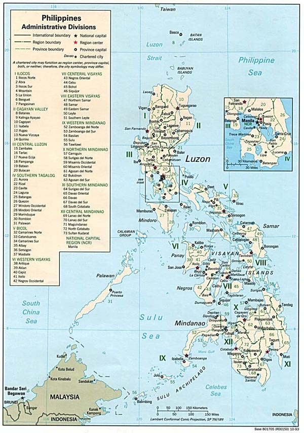 Large detailed administrative map of Philippines.