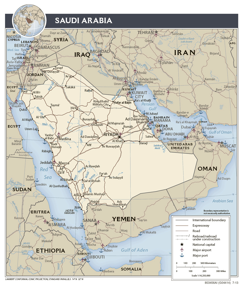 Detailed Political Map Of Saudi Arabia Saudi Arabia Detailed