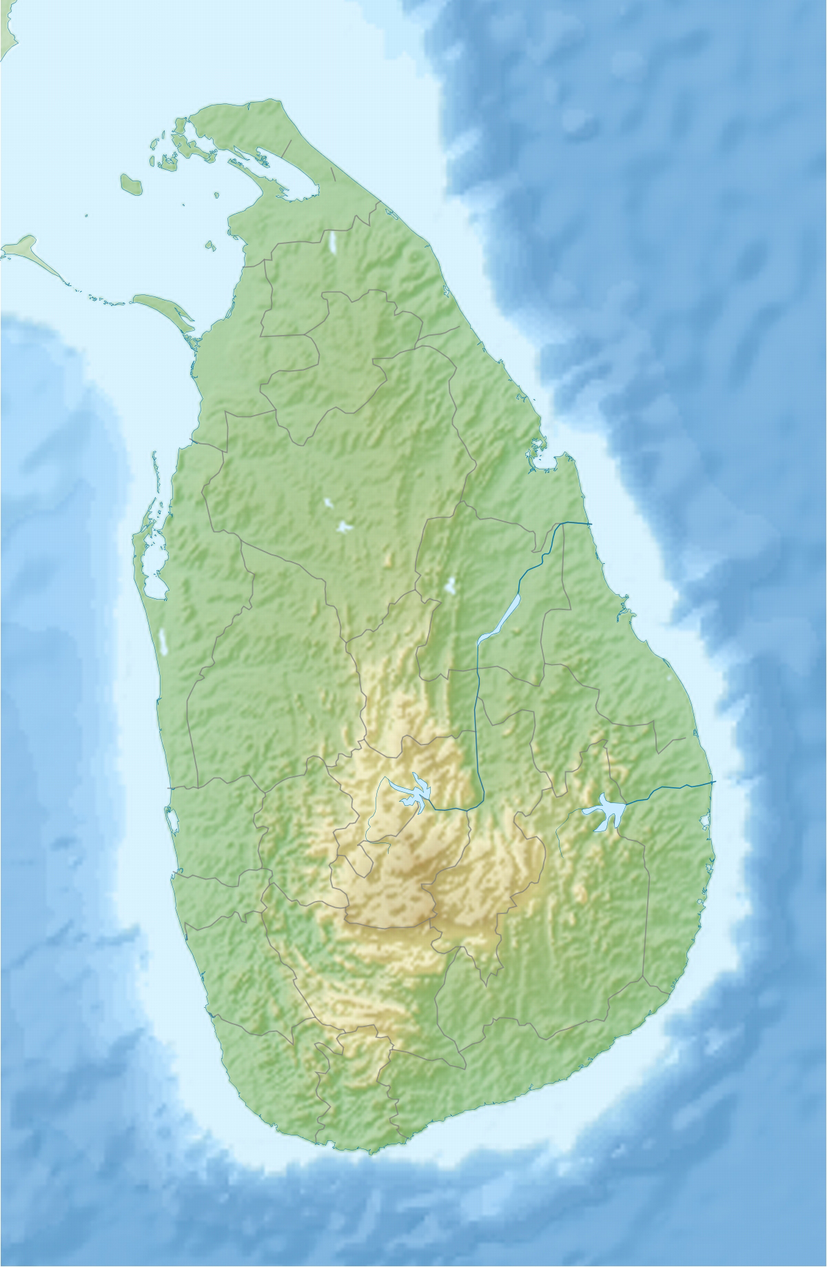 Large detailed relief map of Sri Lanka. Sri Lanka large detailed relief map Maps