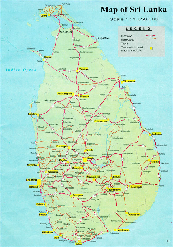 Sri Lanka large detailed road map. Large detailed road map of Sri Lanka.