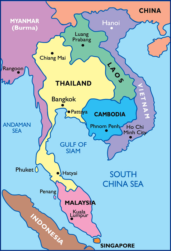 Detailed political map of Thailand. Thailand detailed political map.