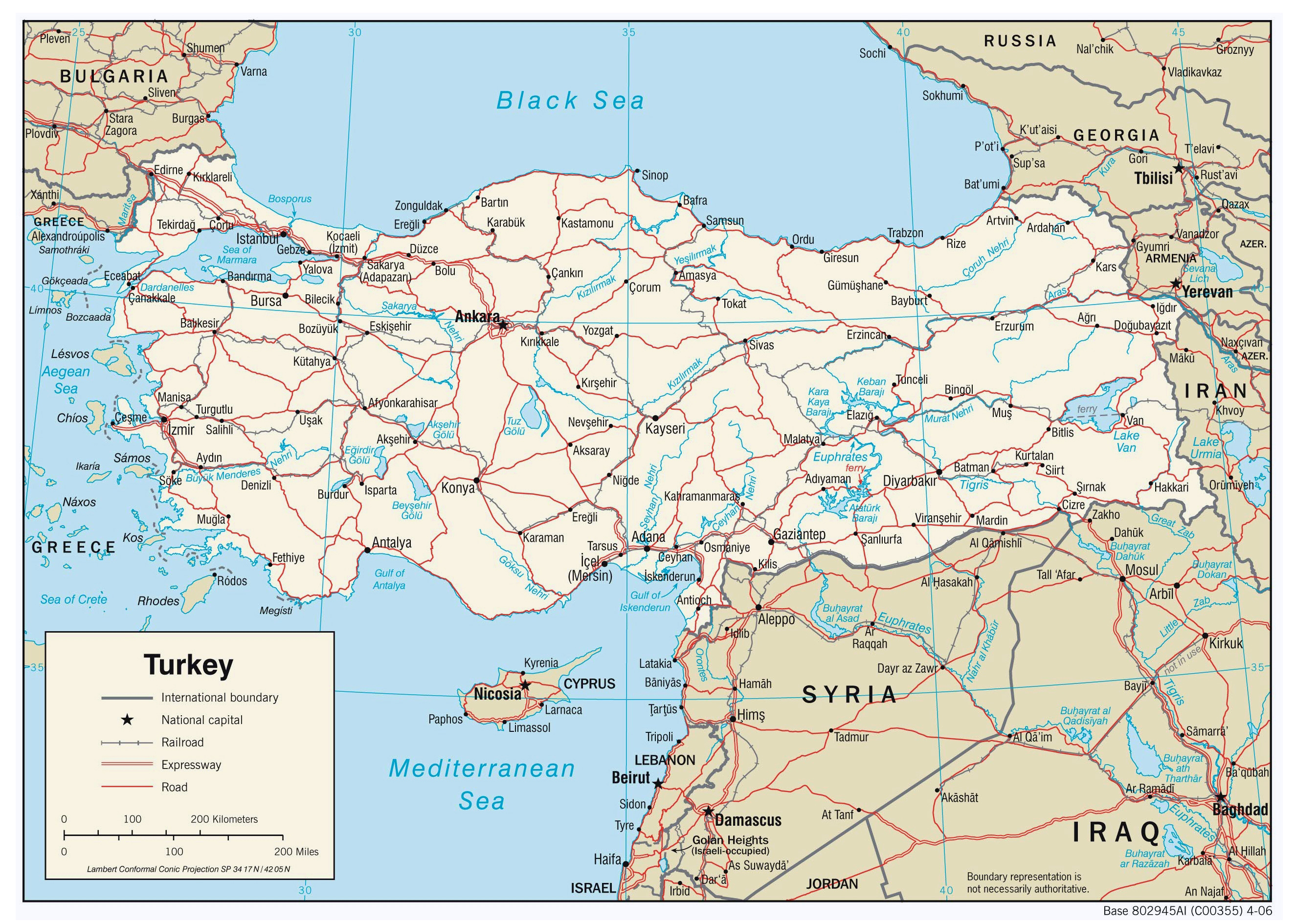 political map of turkey