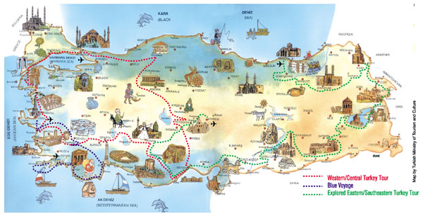 Detailed travel map of Turkey. Turkey detailed travel map.