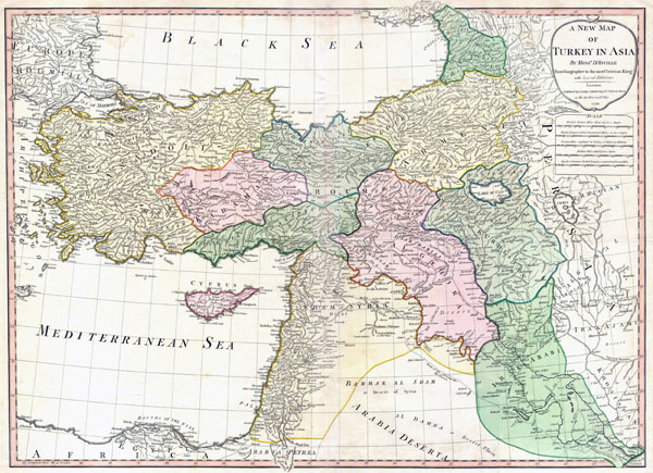 Large detailed old map of Turkey - 1794.