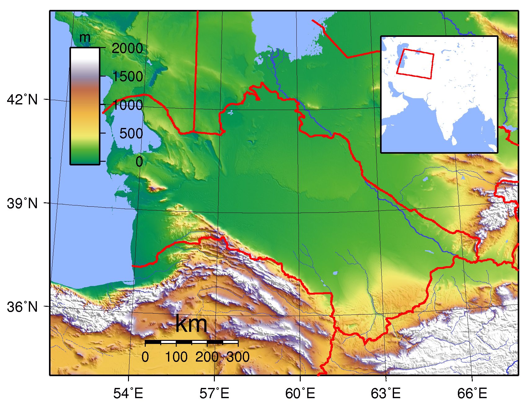 Detailed Physical Map Of Turkmenistan Turkmenistan Detailed Physical