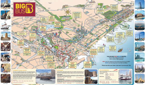 Large detailed tourist map of Dubai. Dubai large detailed tourist map.