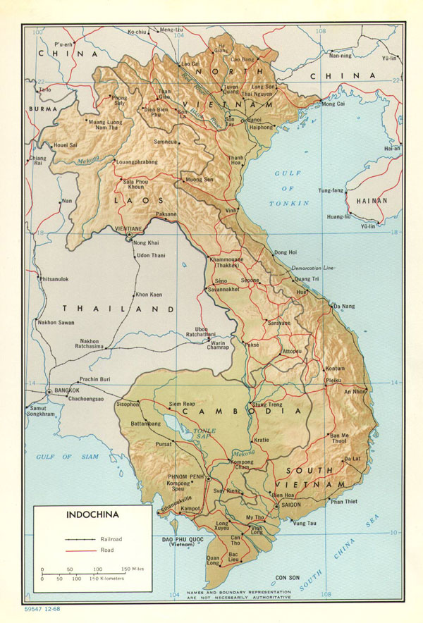 Detailed political map of Indochina. Indochina detailed political map.