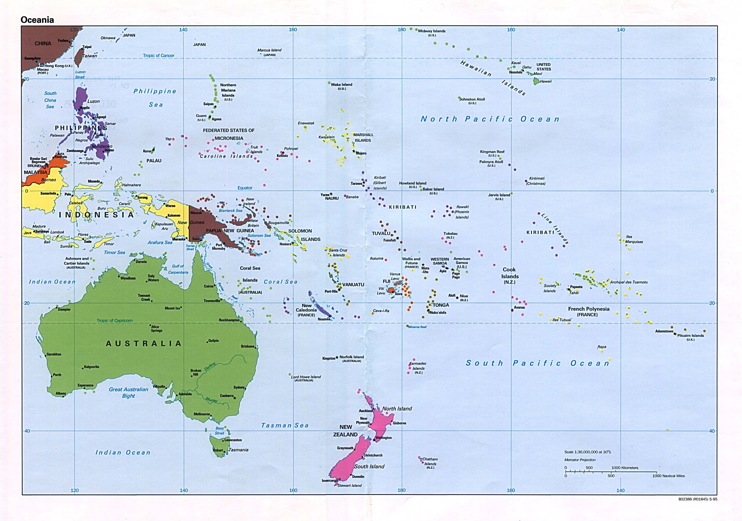 High Resolution Large Detailed Political Map Of Australia And Oceania For Free 