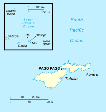 Map of American Samoa. American Samoa map.