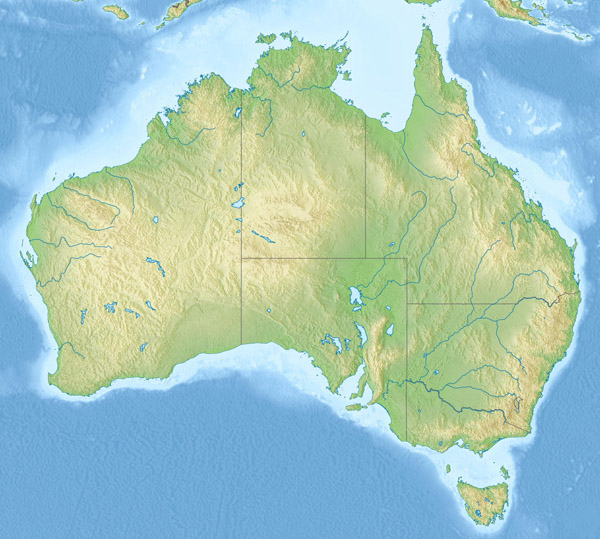 Large detailed relief map of Australia. Australia large detailed relief map.